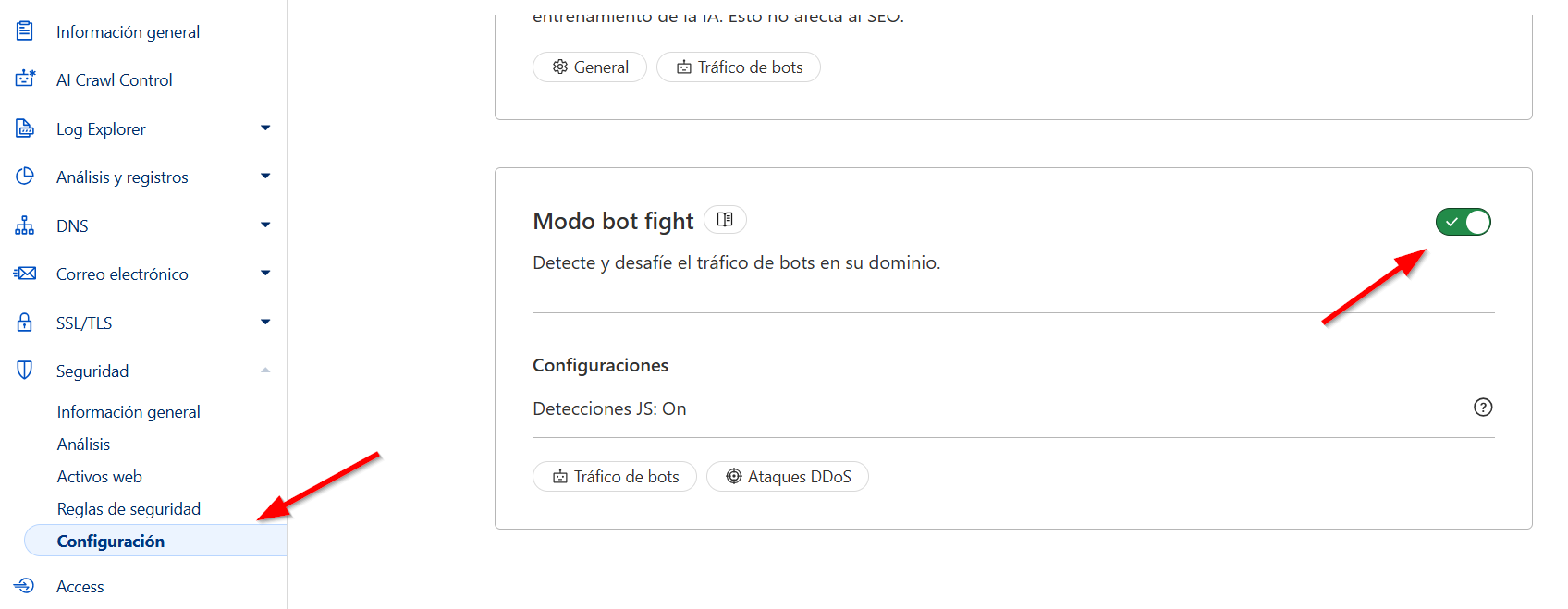 Cómo activar el Modo Bot Fight de Cloudflare en tu web